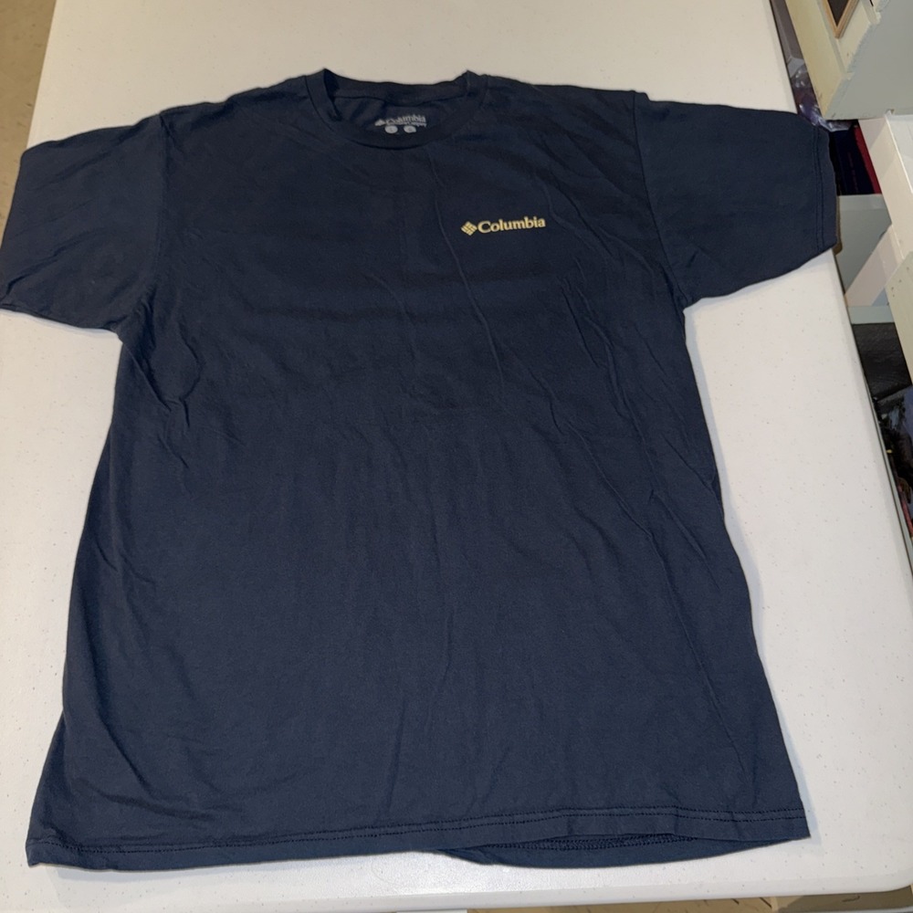 Columbia PFG Shirt Mens Large Navy Blue Short Sleeve Tee Outdoor
